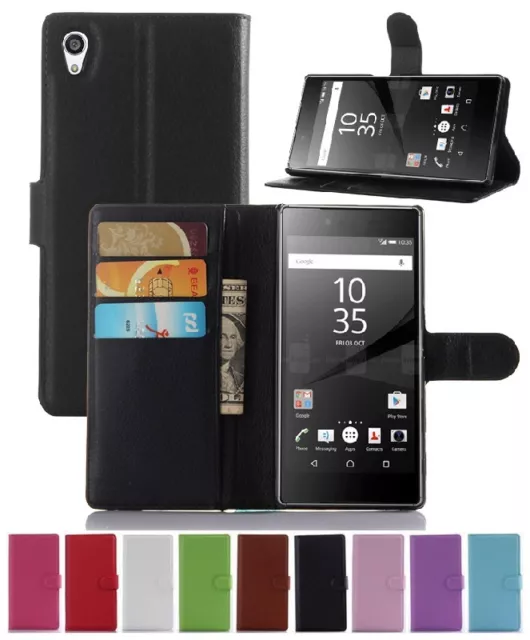 Wallet Leather Flip Case Pouch Cover For Sony Xperia M4 Aqua Genuine AuSeller