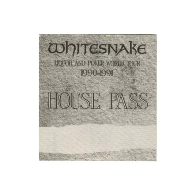 Whitesnake  1990 Liquor and Poker Tour satin Backstage Pass House