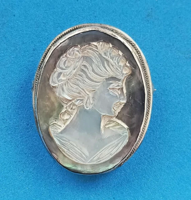 Rare médalle ancenne Verge nacre naturelle ovale o… - Gem