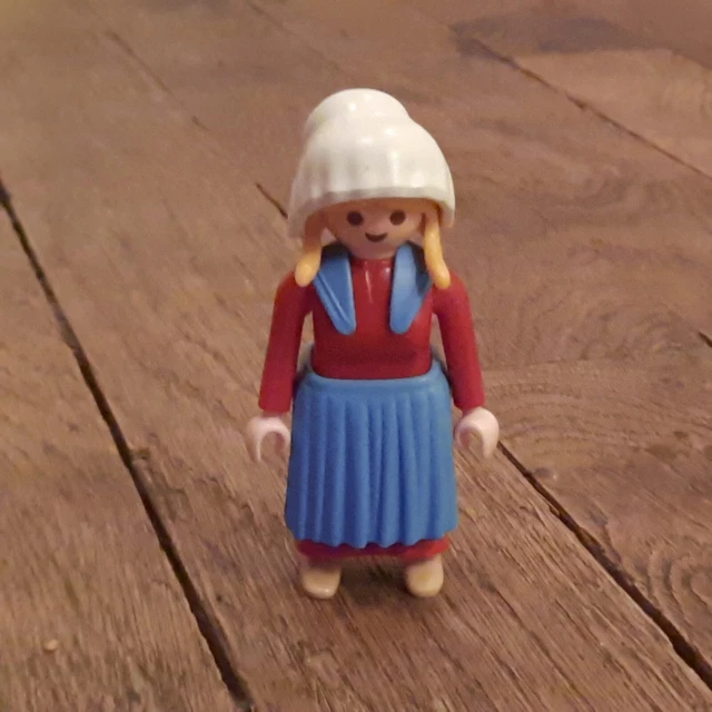 Figurine Playmobil Servante Jaune Et Bleu - Série Nostalgie 1900, Compatible Maison De Poupée, Occasion