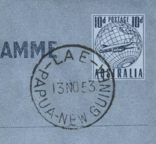 AUSTRALIA USED PAPUA NEW GUINEA AIR LETTER Postal Stationery Lae 1953 KA622