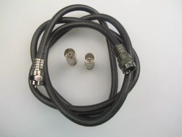 1m digital coax  cable, F to F male with coax adaptors