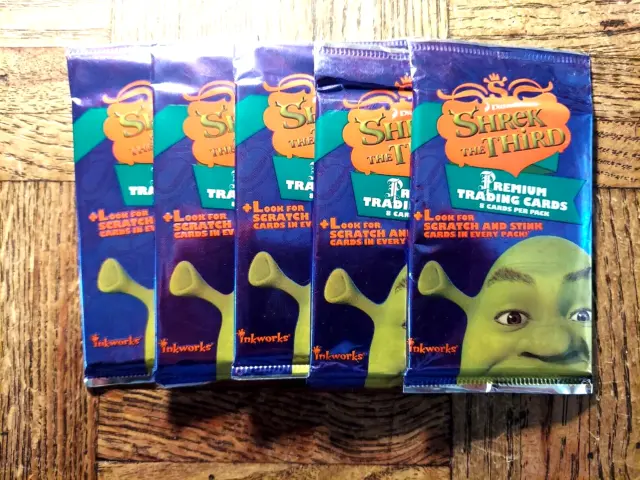 Shrek The Third Trading Cards "Lot Of 5 Packs" By Inkworks "2007"