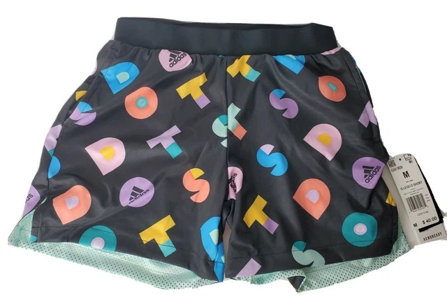 Adidas LEGO Dots Mesh Girls Size XS-Large Black Purple Reversible Shorts Nwt