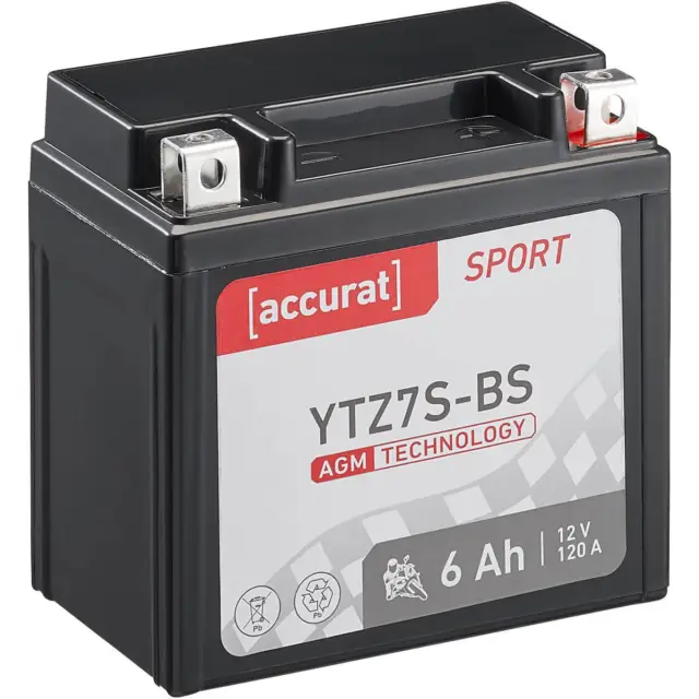 Motorrad Batterie 12V 6Ah AGM YTZ7S-BS Akku Roller Quad Moped 50616 GTZ7-S YTZ7S