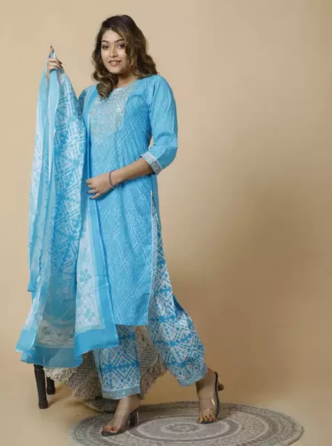 Precioso Diseñador Mujer Ropa Kurti Set Vestido Fiesta Kurta Dhoti Pantalón
