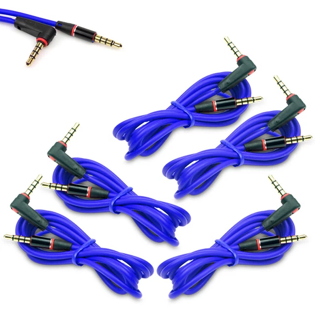 5X 4Ft 3.5Mm Aux L M/M Audio Cable Cord Blue For Lg Optimus G2 Htc One Moto X G