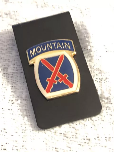 US Army 10th Mountain Division Black Money Clip New