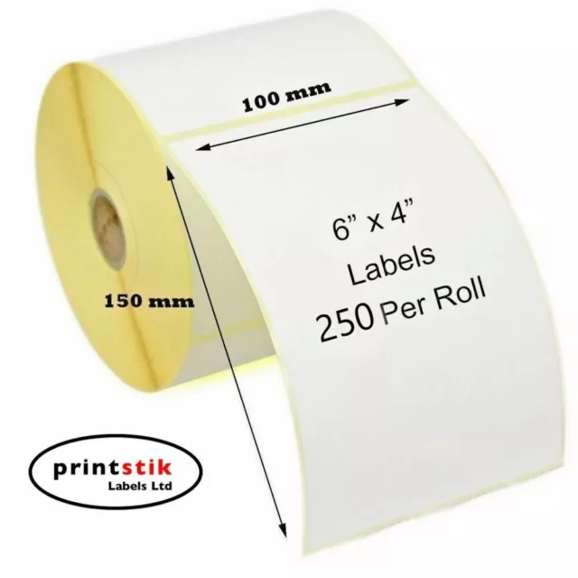 ROYAL MAIL COMPATIBLE 4X6" 100x150MM DIRECT THERMAL LABELS ZEBRA PRINTERS 4 X 6