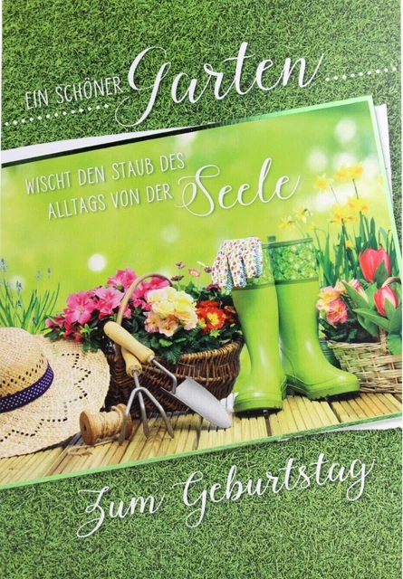 Geburtstagskarte Für Papa Mit Gartenszene & Liegestuhl – 9x6 Zoll, Hochwertiger Karton – Perfekte Grußkarte