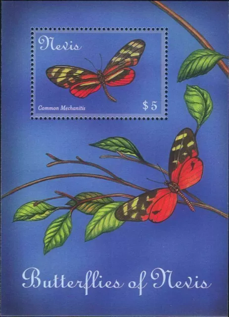Nevis 2000 Common Mechanitis Butterflies Insects Nature Wildlife m/s MNH