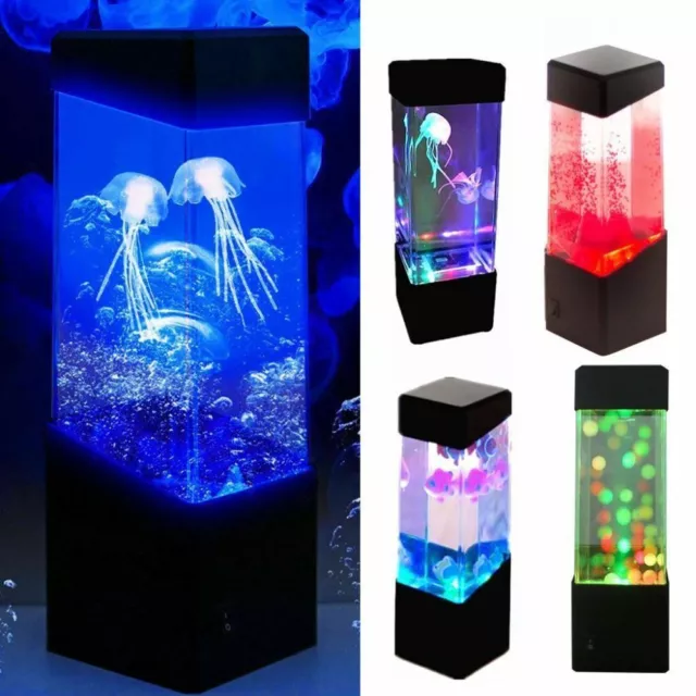 Multi-Color LED Jellyfish Lava Lamps, USB Powered Aquarium Night Lights Lamp