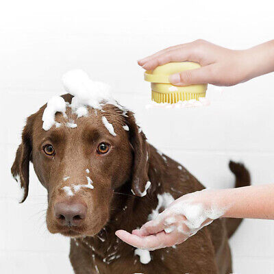 Pet Massage Bath Brush Shampoo Dispenser For Dog Cat Silicone Scrubber Tool 3