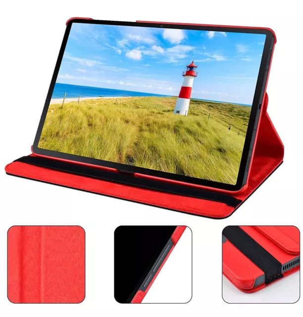 Housse Etui Rouge pour Samsung Galaxy Tab S7 11" 2020 T870 + Vitre de protection 3