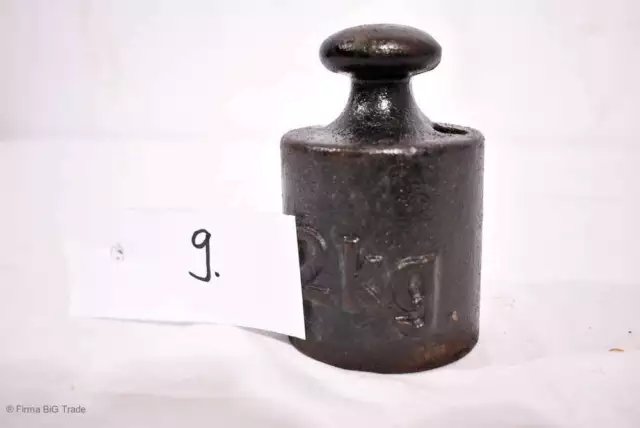 Antikes Waagen-Gewicht Laden-Gewicht / Eisengewicht 2 kg f. Balkenwaage Nr. 9