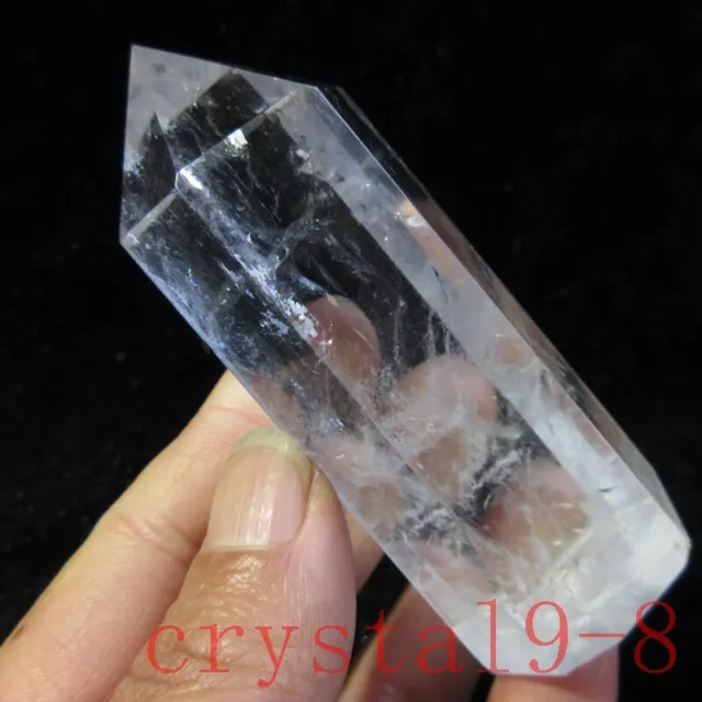 176g natural clear quartz obelisk crystal wand point Polished tower Rock Healing