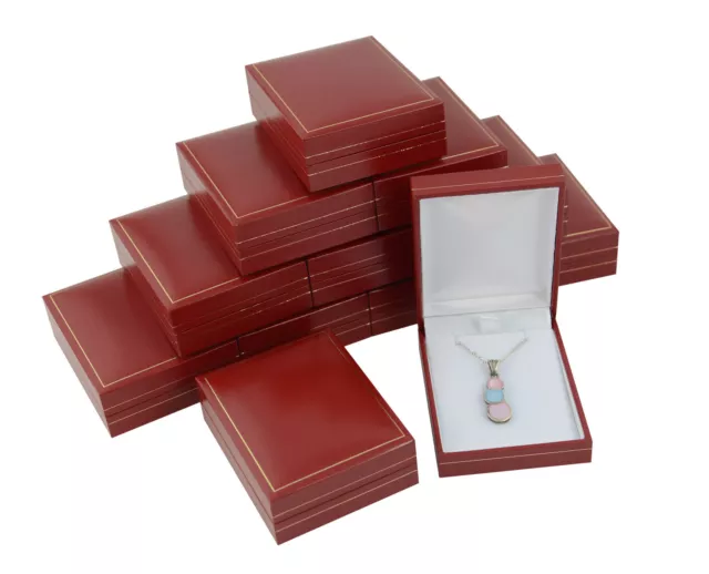 Jewellers Wholesale Red Leatherette Pendant Boxes Jewellery Drop Earring Box