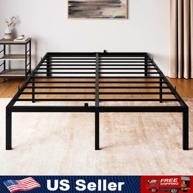 Heavy Duty 14" Queen/Full/Twin Size Bed Frame Metal Platform Sturdy Slat Support