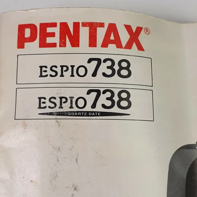 Vintage 1996 PENTAX ESPIO 738 Quartz Date Operating Instructions Manual - ES