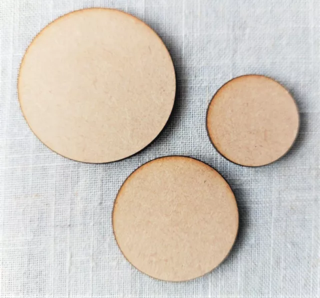 Wooden Circles Craft Shapes Embellishments Blank Laser Cut Decorations MDF