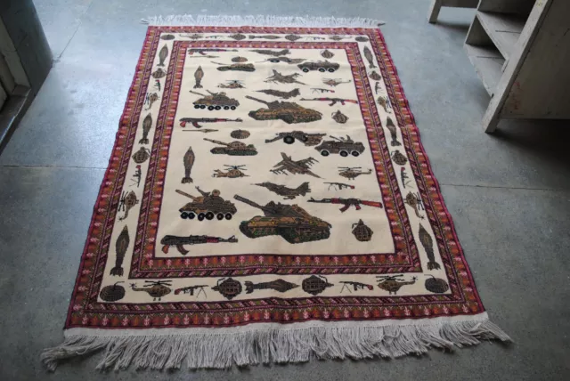 176cm x129 cm Afghan hand made pictorial baloch,kazak, chobi, Afghan war rugs,