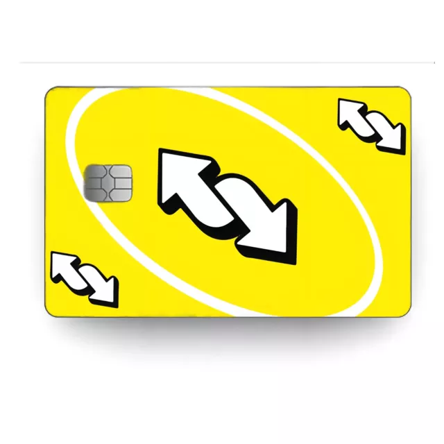 Uno Reverse Draw 4 Card Credit Card SMART Sticker Skin Decal, Card Wrap