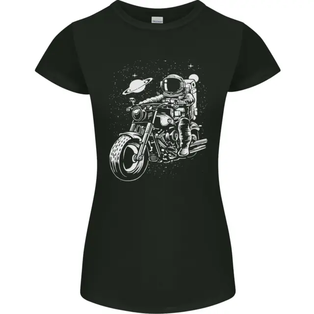 Maglietta da donna Space Biker Astronaut on a Motorcycle Space Petite Cut