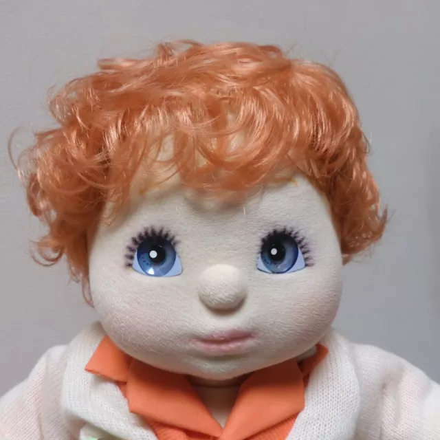 My child doll auburn curly hair blue eyes