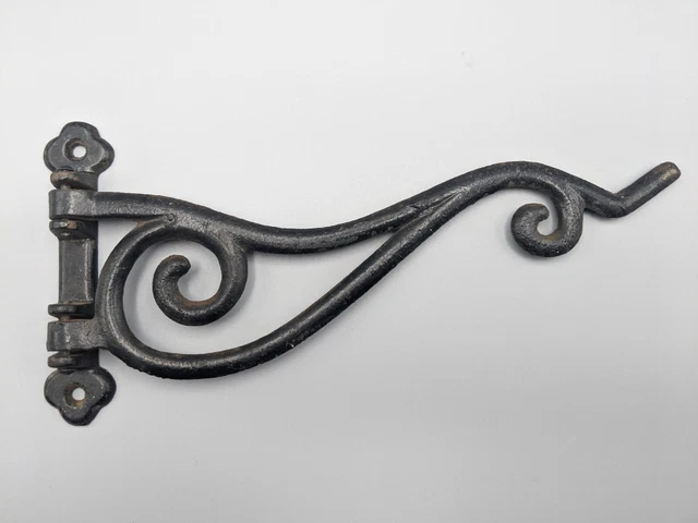 Cast Iron 9.5" Plant Hook Swivel Bracket Antique Vintage Coat Hat Lantern