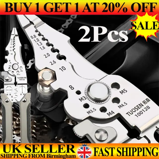 2X Arrival Multifunctional Wire Stripper Crimper Cable Cutter Pliers 🔥🔥UK