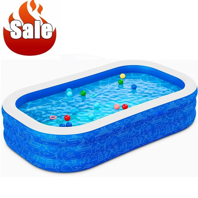 INFLATABLE SWIMMING POOLS Above Ground Pool With Air pump Kids Family