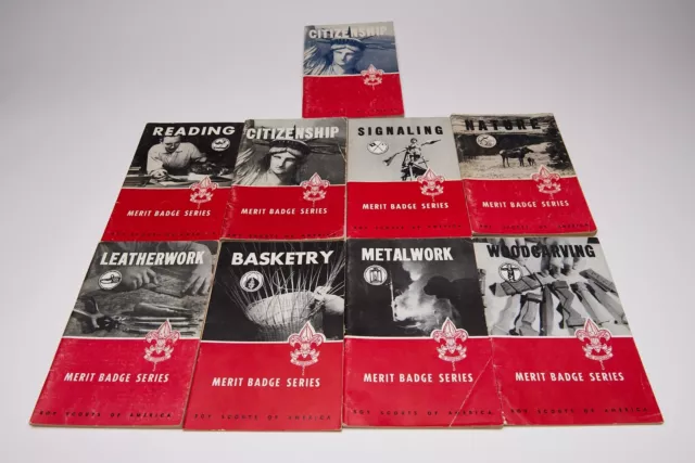 Lot of 9 - 1950s & 1960's Merit Badge Series Books Boy Scouts Of America