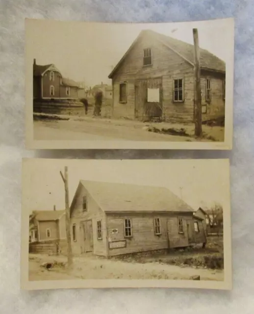 2 Photographs Old Blacksmith Shop Munith, Michigan