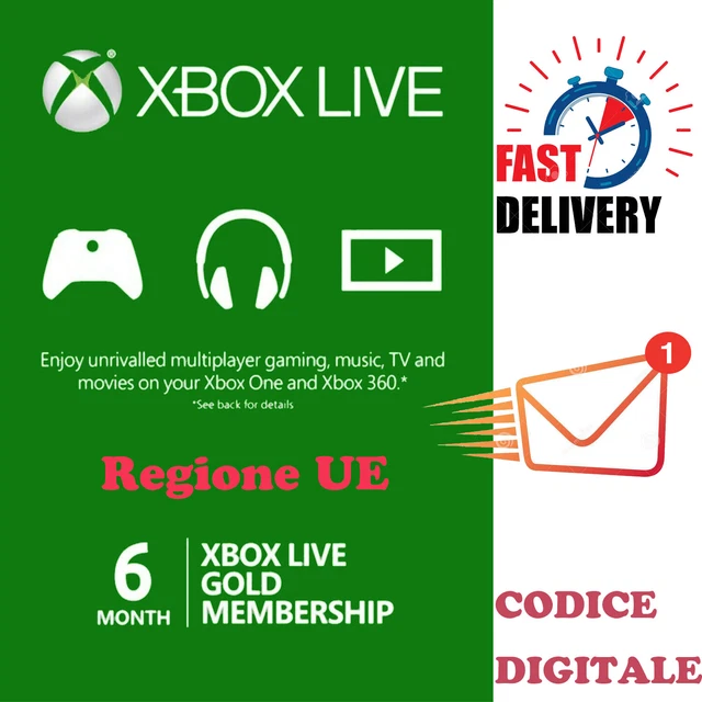 Abbonamento Xbox Live Gold - 6 Mesi Xbox Live Codice Digital download - IT
