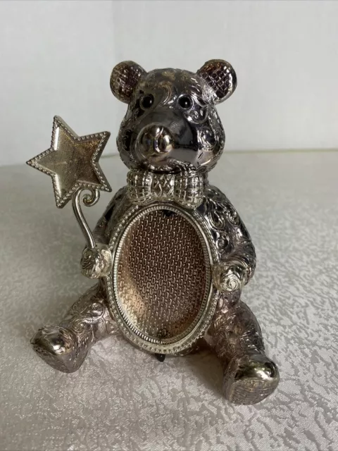 Baby Picture Frame Teddy Bear Silver Tone Holder from Things To Remembered