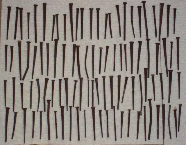 100 Antique Square Cut Carpenter Nails Various Sizes