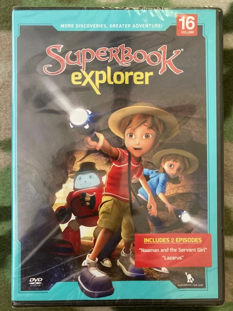 NEW!! Superbook Explorer DVD - Naaman and Servant Girl & Lazarus (Sealed)