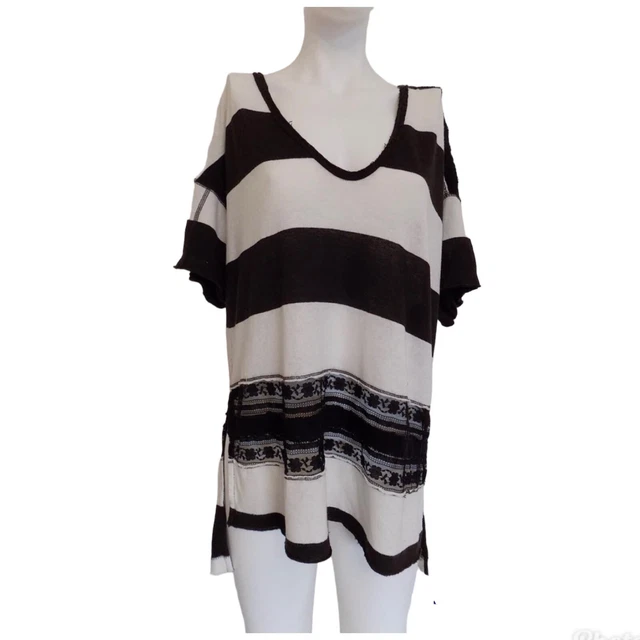 We The Free oversized tunic top size Small high low short sleeve
