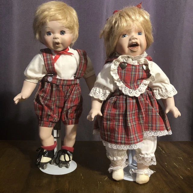 Seymour Mann Connoisseur Collection Porcelain Skater Dolls (See Description)