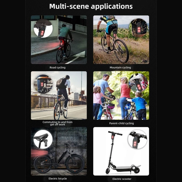 64G BIKE CAMERA With Sensing Light 4K HD Video Rear View Camera