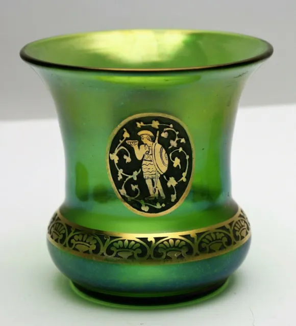 Lötz Art-Deco Vase Dekor "creta glatt" Medaillon Etrusk Figuren Loetz -19064–
