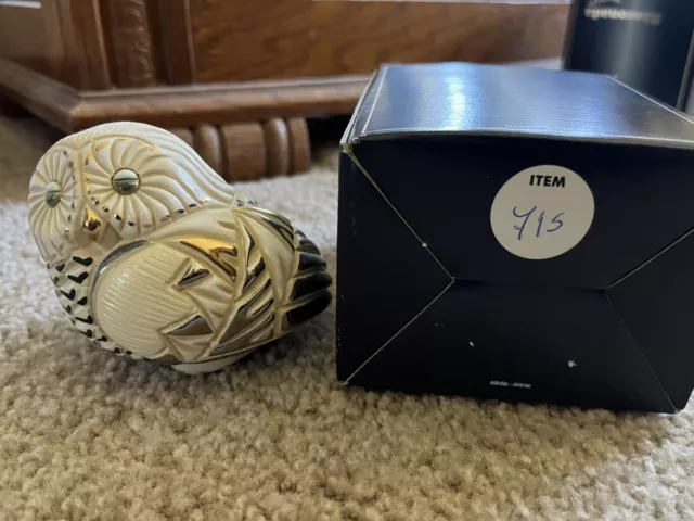Artesania Rinconada 715 Silver Anniversary Snowy Owl Gold MIB
