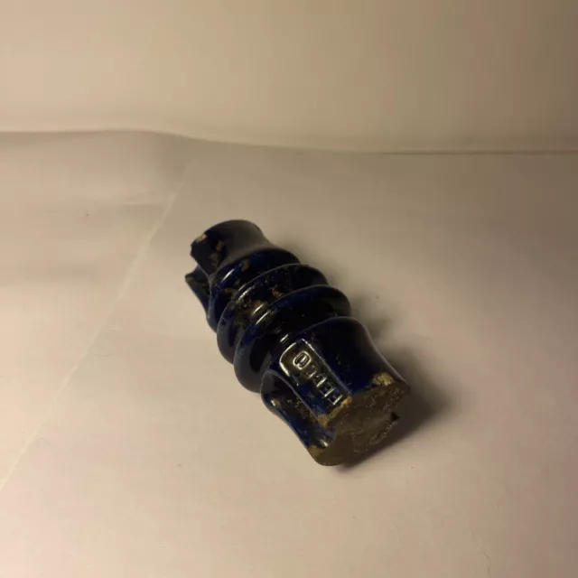 Vintage Antique Cobalt Blue Porcelain Ceramic Radio Strain Insulator Aerial