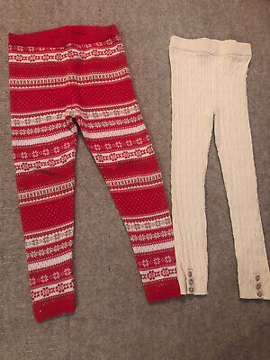 Girls Christmas Winter knitted Warm Leggings Bundle M&S Age 5-6 🎄🎄🎄🎄