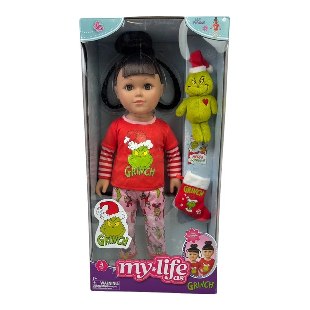 My Life As Poseable Grinch Sleepover 18 inch Doll, Brunette Hair, Green Eyes