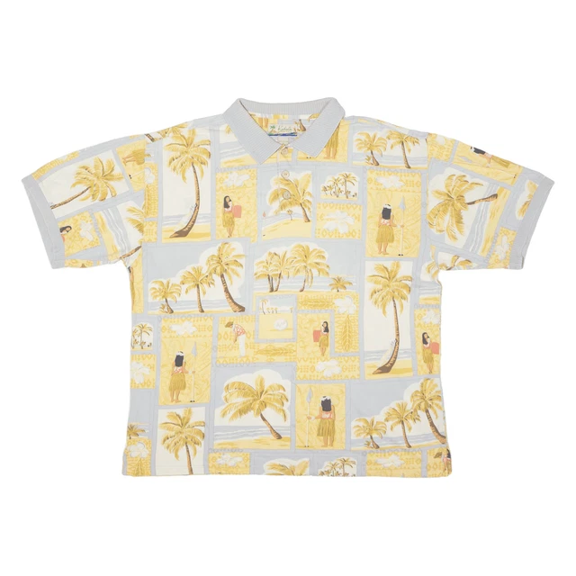 Polo Kahala palma tree gialla manica corta uomo XL