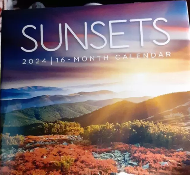 2024 Sunsets 16 Month Wall Calendar 11" X 20"