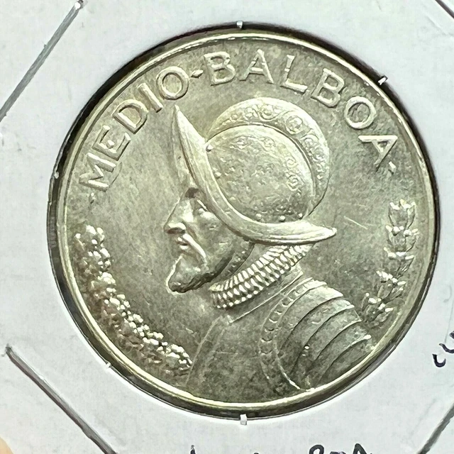 1966 Panama Silver 1/2 Balboa High Grade Coin
