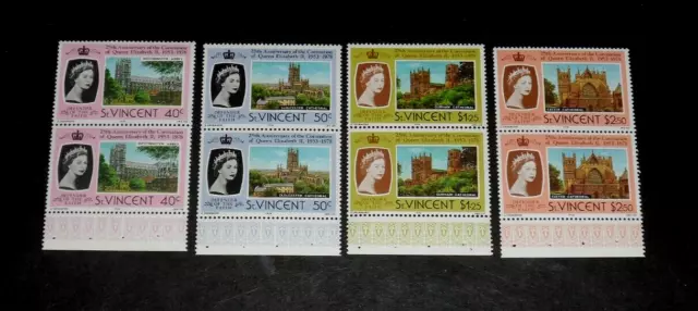 St. Vincent #528-531, 1978, Queen Elizabeth Coronation, Booklet Panes, Mnh