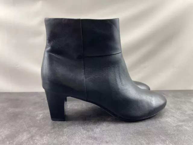 Taryn Rose Disa Women’s Shoes Black 9.5 M Leather Side Zip Ankle Heeled Boots 2